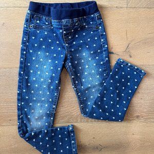 Cat & Jack Blue Heart "Jeggings" Jeans Leggings Size 5T